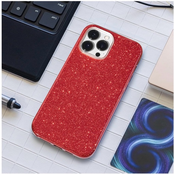 iPhone 15 Pro Max Case - Ruby Red Sparkle - Picture 4 of 6